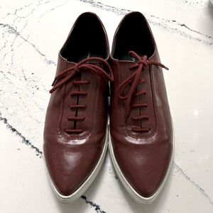Charles & Keith pointy toe size 8 maroon loafers
